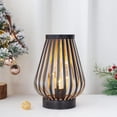 thumbnail image 4 of 9" Black Metal Bedside LED Table Lamp With Brown and Black Novelty Shade, 4 of 10