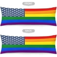 thumbnail image 5 of LGBT Gay Pride Body Pillow Cover Rainbow Striped Long Pillow Case Protector with Zipper Decorative American Flag Cushion Large Pillowcases for Bedroom,Sofa,Couch,Home Gifts 20"x54", 5 of 6
