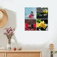 thumbnail image 4 of Zen Canvas Wall Art Spa Still Life with Black Stone Green Candle Pink Waterlily Yellow Flowers Picture Posters for Spa Yoga Room Bathroom, Framed Green 12"x12"x4pcs, 4 of 6