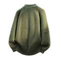 thumbnail image 3 of Men's Sweater Long Sleeve Mock Neck Solid Cable Knitted Soft Pullover Tops Green 3XL, 3 of 3