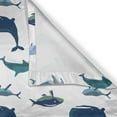 thumbnail image 6 of Ambesonne Whale Grommet Curtain, Swimming Marine Animals, 50" x 54", Teal Dark Blue White, 6 of 6