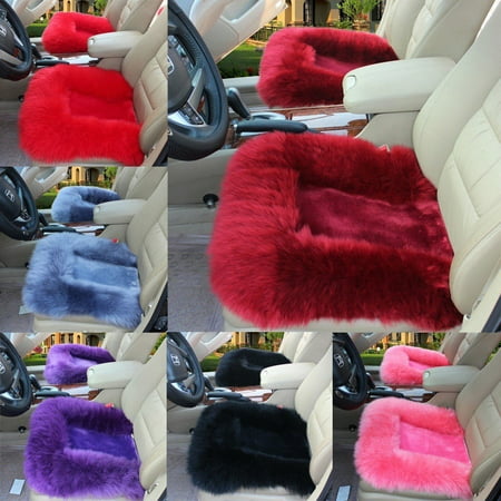 Hot New Universal Wool Soft Warm Fuzzy Auto Car Seat Covers Front Rear Cover Cushion Pink Black Gray Blue Red Purple Pale Mauve Wine Beige Canada - Red Furry Car Seat Covers