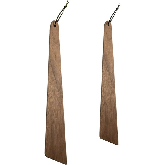 Huakaile 2 Pieces 12" & 10" Teak Wood Spatula Set, Flat Wooden Spatula Turner, Small Wood Egg Flipper Utensils Cookware for Cooking Sourdough Serving Scraping Stirring