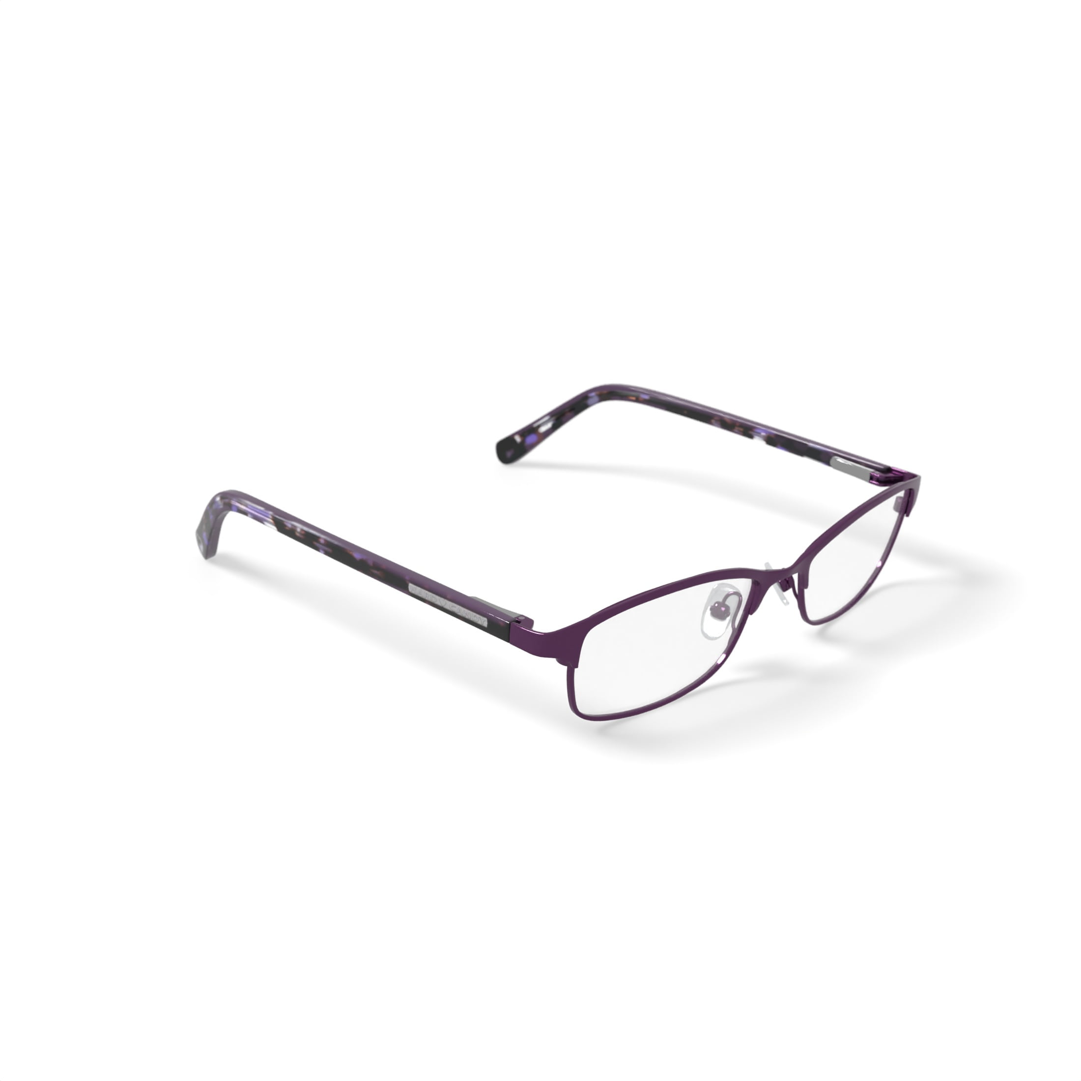 Hard Candy Women's HC21 Browline Prescription Eyeglasses with Case, Matte Dark Purple