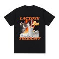 thumbnail image 3 of Camiseta con estampado gráfico tolerante al lactosa, camisetas de manga corta a la moda Vintage para hombre, camisetas informales acogedoras de gran tamaño 100% algodón, 3 of 5