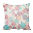 thumbnail image 1 of EREHome Lumière Colorée Bleu Rose Cercles Abstraits Taie d'Oreiller Ensemble 16 X 16 Pouces, 1 of 1
