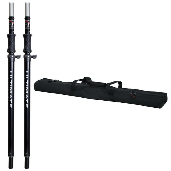 (2) Ultimate Support SP-100B Air-Powered Series Speaker Poles with Protective Transport Bag Package
