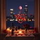 thumbnail image 4 of Cortina de luces LED con forma de corazón rojo y ventosas | Guirnalda romántica de luces a pilas para San Valentín, bodas y fiestas | 3 m de longitud, impermeable, para decoración de interiores y, 4 of 5