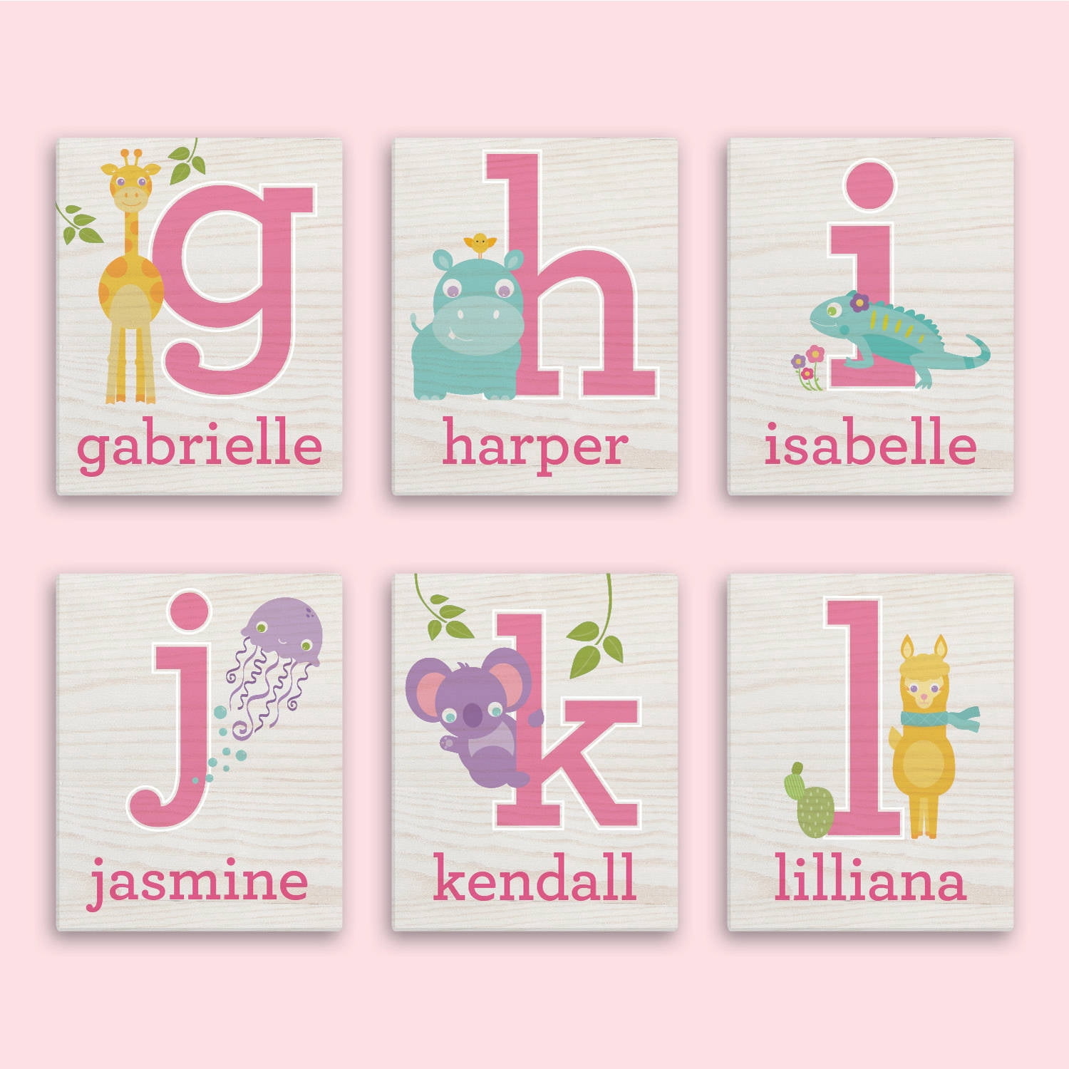 Girl's or Boy's Alphabet Personalized 11" x 14" or 16" x 20" Canvas