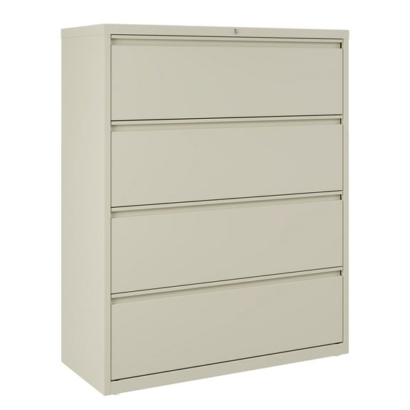 Hirsh 42 inch Wide 4 Drawer Metal Lateral File Cabinet for Home and Office, Holds Letter, Legal and A4 Hanging Folders, Putty