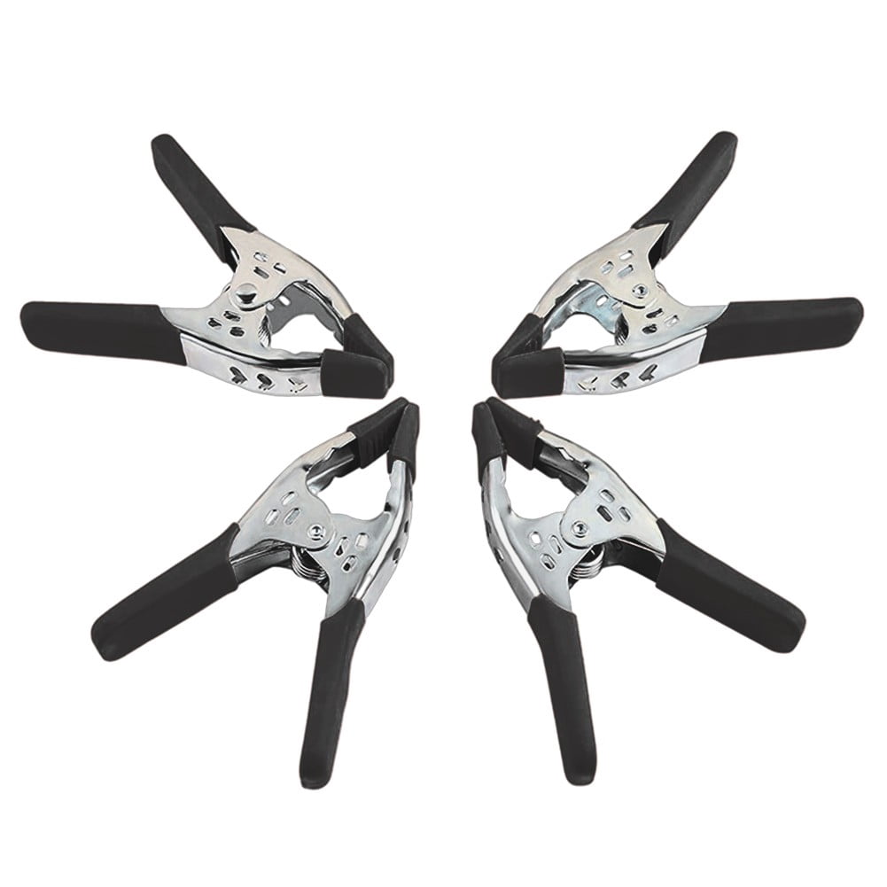 4Pack 6Inch Spring Clamp Large Super Heavy Duty Spring A-Shaped Metal Clamps Black / Silver Galvanized Large Muslin Clamps Tool Smile Home