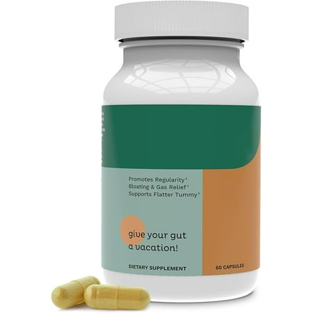 Gas and Bloating Relief, Constipation, Leaky Gut Repair - -Regulate Bowel Movement,Fiber and Laxative Alternative 60 count