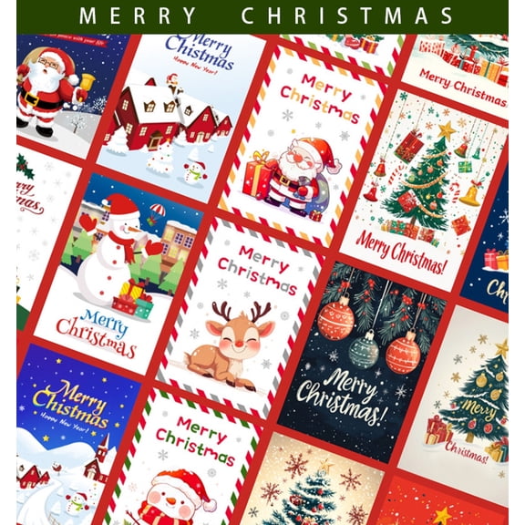 (25 pack) Handwritten thank-you and blessing message cards for Christmas greeting cards