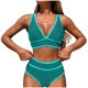 thumbnail image 1 of Trajes de Baño para Mujeres Sexy Color Sólido Bikini con Cuello en V Traje de Baño Dividido con Pantalones, Nylon de Corte Alto para la Piscina de Playa, 1 of 8