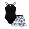 thumbnail image 4 of RTKFRFLM Girls One Piece Swimsuit Tropical Print Bathing Suit with Cover Up Skirt Athletic Bikini Swimwear for Kids, 4 of 7