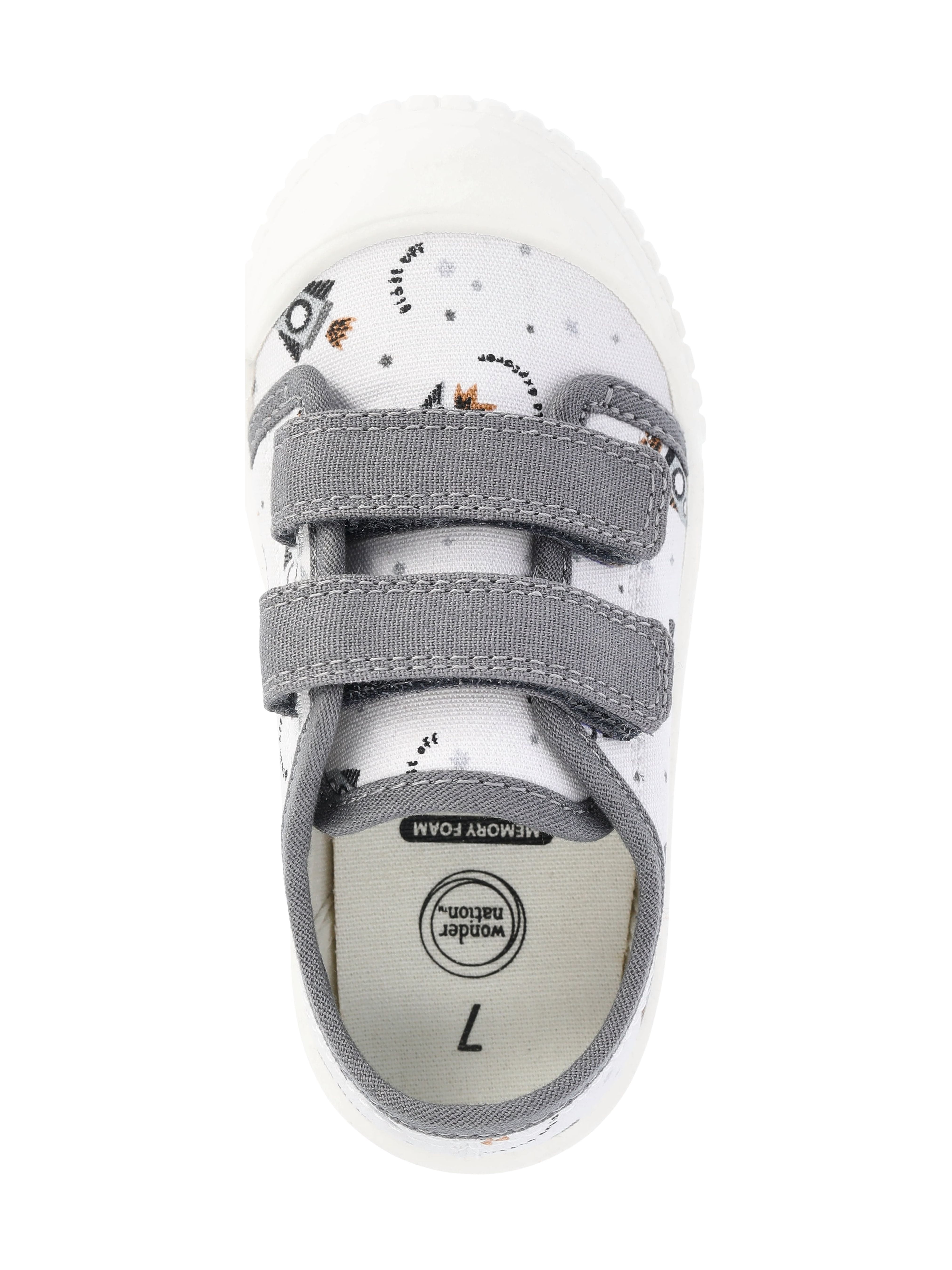 Wonder Nation Baby & Toddler Kids Two-Strap Bump Toe Sneakers