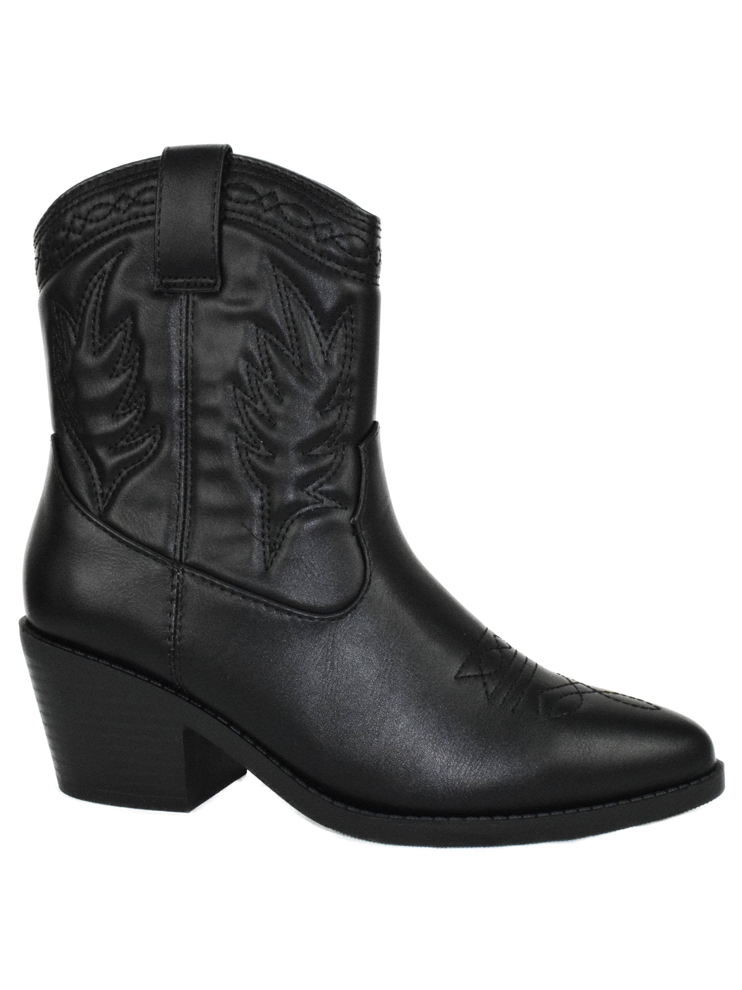 Picotee Black Soda Women Cowgirl Cowboy Western Stitched Ankle Boots ...