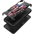 thumbnail image 3 of DALUX V Hybrid Kickstand Holster Phone Case Cover Compatible with Samsung Galaxy A14 5G (2023) - Melting Skull US Flag, 3 of 3