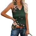 thumbnail image 2 of UPPADA Women's Summer Tank Tops V Neck Lace Up Front Tees Shirts Sleeveless Loose Fit Comfy Shirts Beach Outfits Multicolor,M, 2 of 8