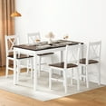 thumbnail image 5 of Soges 4-Person Dining Table Set 5 Pieces, Wood Kitchen Table Set with 4 Chairs for Kitchen Dining Room Restaurant, Dark Brown, 5 of 8