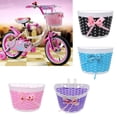 thumbnail image 2 of Bicycle Basket Children Bike Plastic Knitted Bow Knot Front Handmade Bag, 2 of 9