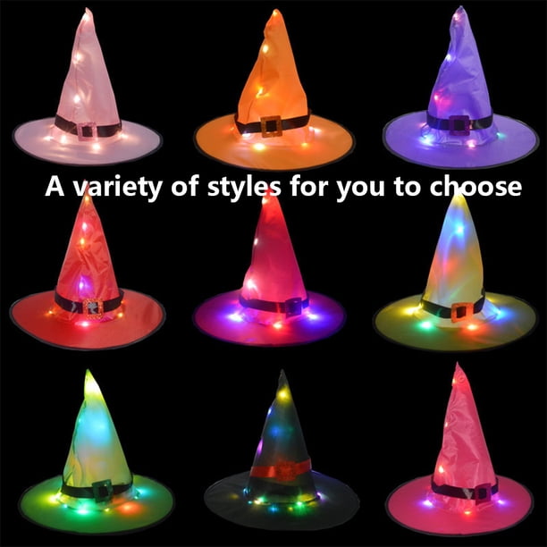 3 Decoraciones De Halloween Al Aire Libre: Sombreros Fantasma Luminosos Con Luces Hadas, Tela Impermeable 45 Cm, 3 Modos De Parpadeo