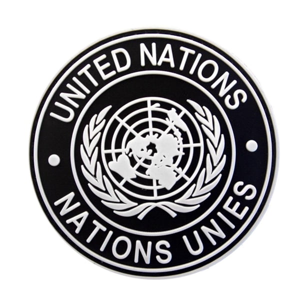 Insignia de parche de hombro genuino de las Naciones Unidas de las Naciones Unidas internacional negro