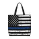 thumbnail image 1 of Easygdp Thin Blue Line Flag Bolsa Tote para Mujer, Bolso de Hombro para Trabajo, Playa, Viajes, Compras y Supermercado, 1 of 7