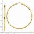 thumbnail image 4 of 14k Yellow Gold Polished 2x55mm Tube Hoop Earrings, 4 of 6