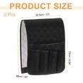 thumbnail image 2 of 2 Pcs Recliner Armchair Caddy, Couch Armrest Organizer with 5 Pockets for Bedside Sofa Remote Control Holder Magazine Phone Book Glasses (Black, 35"x13"), 2 of 6