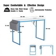 thumbnail image 4 of JJS Small Computer Desk Simple Style Writing Desk for Small Spaces 40 Inch Home Office Modern Student Study Laptop Writing Table with Storage Bag USB Hub, White/Blue, 4 of 7