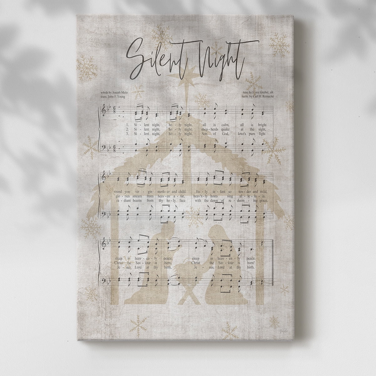 Silent Night Song Sheet- Gallery Wrapped Canvas