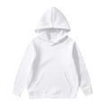 thumbnail image 3 of ZHOGXU Children Kids Girls Boys Outfit Long Sleeve Solid Color Pocket Hoodies And Pants Two Piece Comfortable Soft Sets Playwear For Casual Daily Wear,White,4-5 Years, 3 of 8