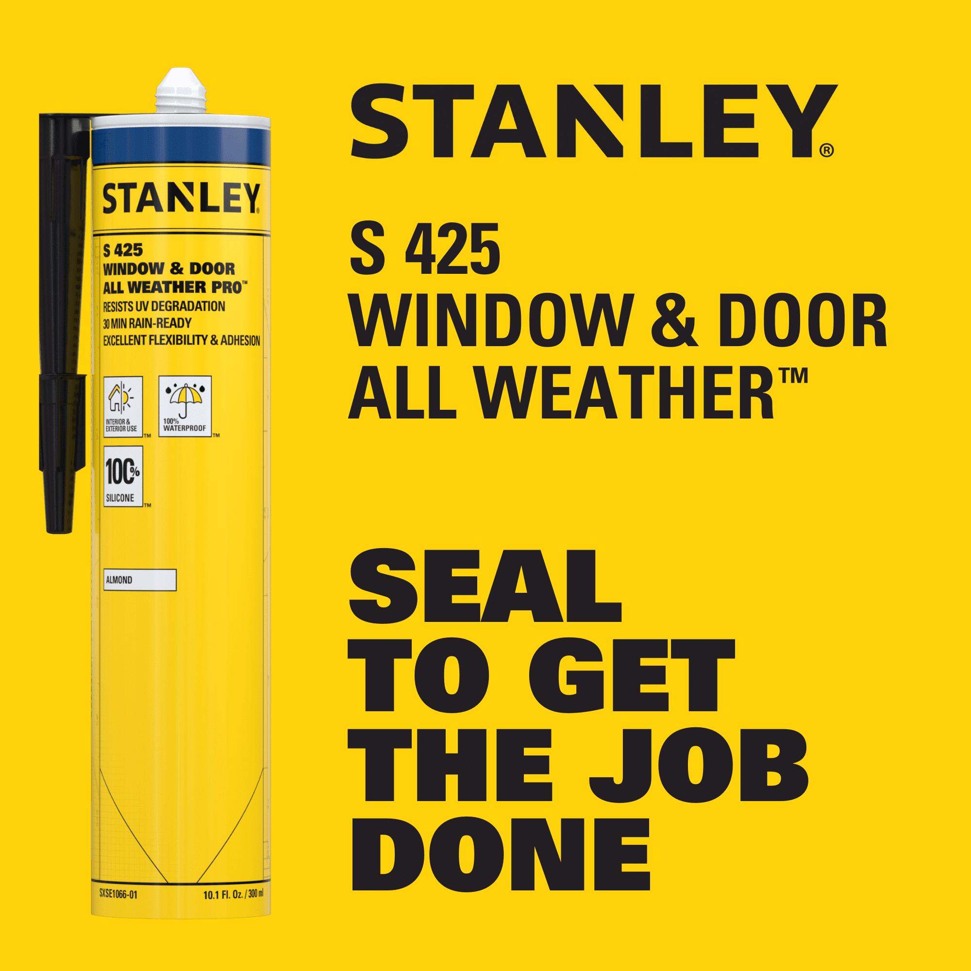 Stanley All Weather Pro Weatherseal Silicone Sealant,10.1 fl oz - Clear-12 Pack