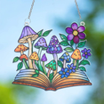 thumbnail image 4 of Fantasy Book Acrylic Suncatcher, Mushrooms Flowers Window Art Book Lover Gift, 4 of 6
