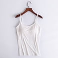 thumbnail image 3 of TODOZO Tank Tops for Women 2025 Built In Shelf Bra Adjustable Spaghetti Strap Summer Camisole Slim Fit Basic Sleeveless Tank Tops with Built-In Shelf Bra Stretch Undershirts White 5Xl, 3 of 3
