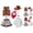 Brick Red, variant on VOUZZA Cowboy Girls 5-Piece Outfit Long Sleeve Shirt Cardigan Vest Denim Skirt Hat Western Kids Clothes Set Matching Suits