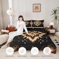 thumbnail image 3 of Homewish Black Gold Bohemian Twin Comforter Sets,Boho Exotic Style Bedding Set,Black Reversible,2pcs,1 Comforter and 1 Pillowcase, 3 of 7