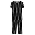 thumbnail image 5 of Annhoo Womens Pajama Sets Button down Pleated Short Sleeve Shirts and Capri Pants Plus Size Polka Dots Pj Sets, 5 of 5