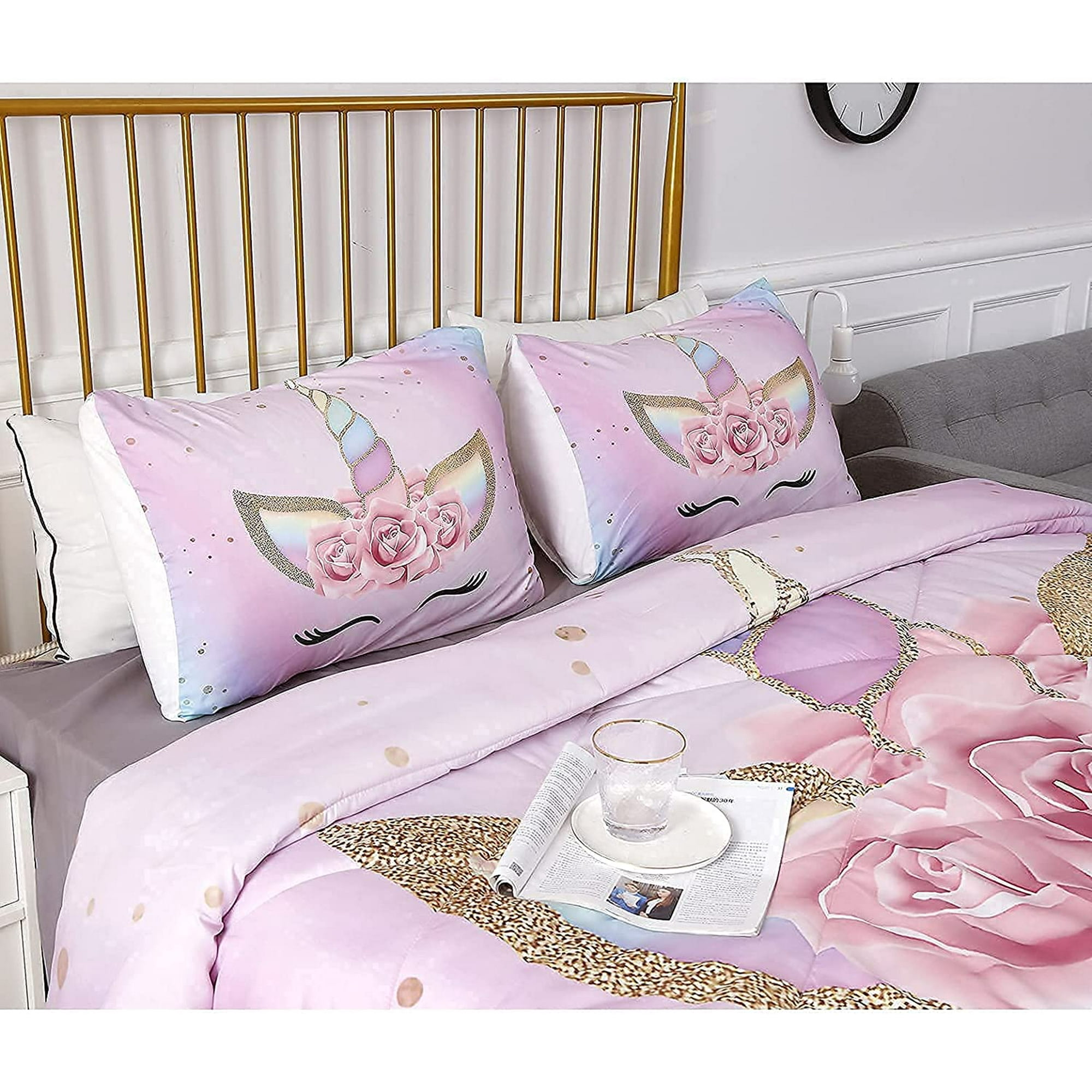 Girls pink comforter set online