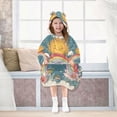 thumbnail image 7 of FORMRS Wearable Blanket Hoodie with Sleeves for Kids Cozy Flannel Sweatshirt, Blue Rainbow, 7 of 7