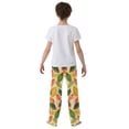 thumbnail image 4 of FORMRS Boys Pajama Pants with Pockets Size 6-8Y Kids Lounge Sleep Bottoms, Green Retro Autumn Leaves, 4 of 8