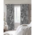 thumbnail image 2 of Snowflakes Blackout Curtains for Bedroom, Thermal Insulated Window Treatment, Grey Snow Winter Retro Abstract Art Grommet Top Blackout Draperies and Drapes for Basement 27.5"x39" 2 Panels, 2 of 8