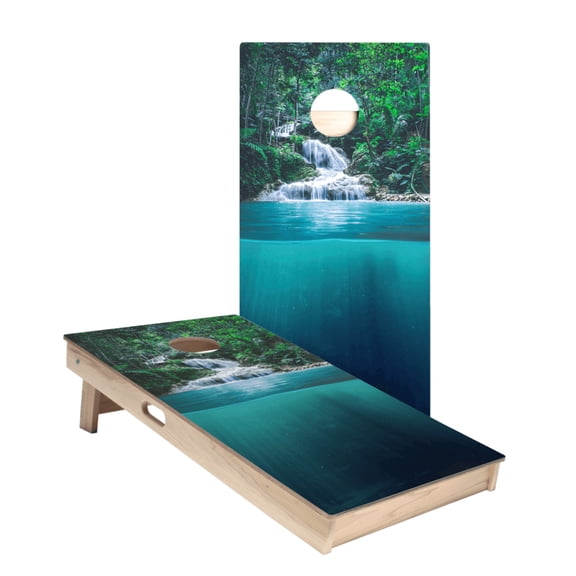 Forest Waterfall Star Cornhole Boards