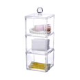 thumbnail image 6 of Kdkad 3-Tier Clear Stackable Cotton Pad Organizer Box with Lid – Transparent Moisture-Proof Cosmetic Storage for Makeup Removal Pads & Accessories, Space-Saving Design, 6 of 8