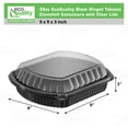 thumbnail image 3 of EcoQuality 38oz Black Hinged Takeout Containers with Clear Lids 9x9x3 Inch Food Storage Clamshell for Meal Prep, Restaurant, Catering, and Takeout Packaging (20), 3 of 8