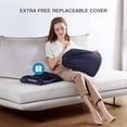 thumbnail image 2 of Foot Rest for Under Desk at Work, 2 Heights Adjustable Footrest with Height Memory Foam for Office, Home, Airplane, Travel - Office Desk Chair（Blue）, 2 of 8