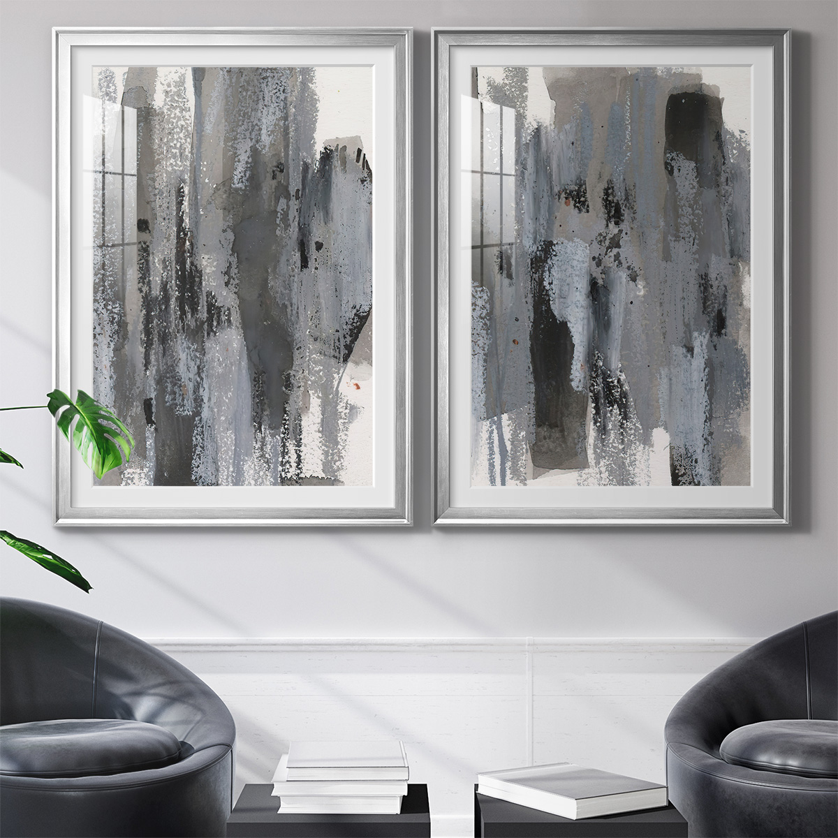 Wexford Home Loft Pastel III Premium Framed Print, 26.5" x 36.5" - Ready to Hang, Silver (Set of 2)