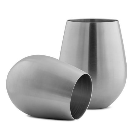 Silver Art Stainless Steel Stemless Metallic Wine Goblets, Set of 2, NOTHING LESS THAN THE BEST - Treat yourself and your loved ones with our best in class fit and.., By