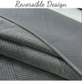 thumbnail image 5 of Cozy Line Dark Gray Velvet Basketweave Luxurious Velveteen Velour Super Soft Quilt Bedding Set, Queen, 5 of 7